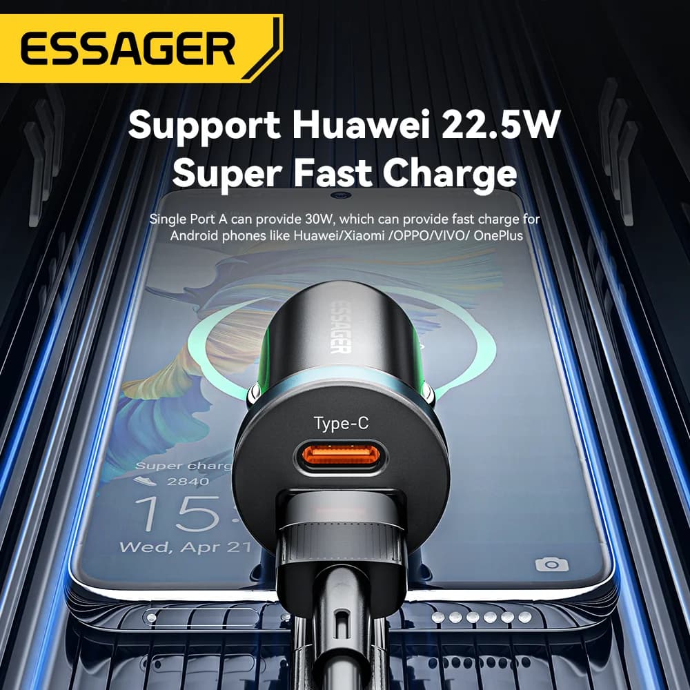 Автомобільний зарядний пристрій USB-C 30W з Quick Charge 3.0