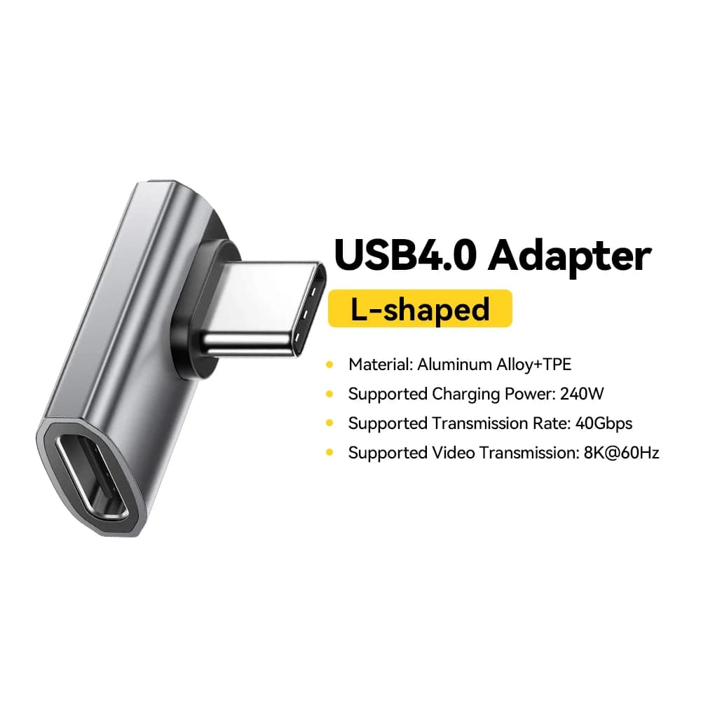 Адаптер OTG для передачі даних USB4.0 240W 90° 8K