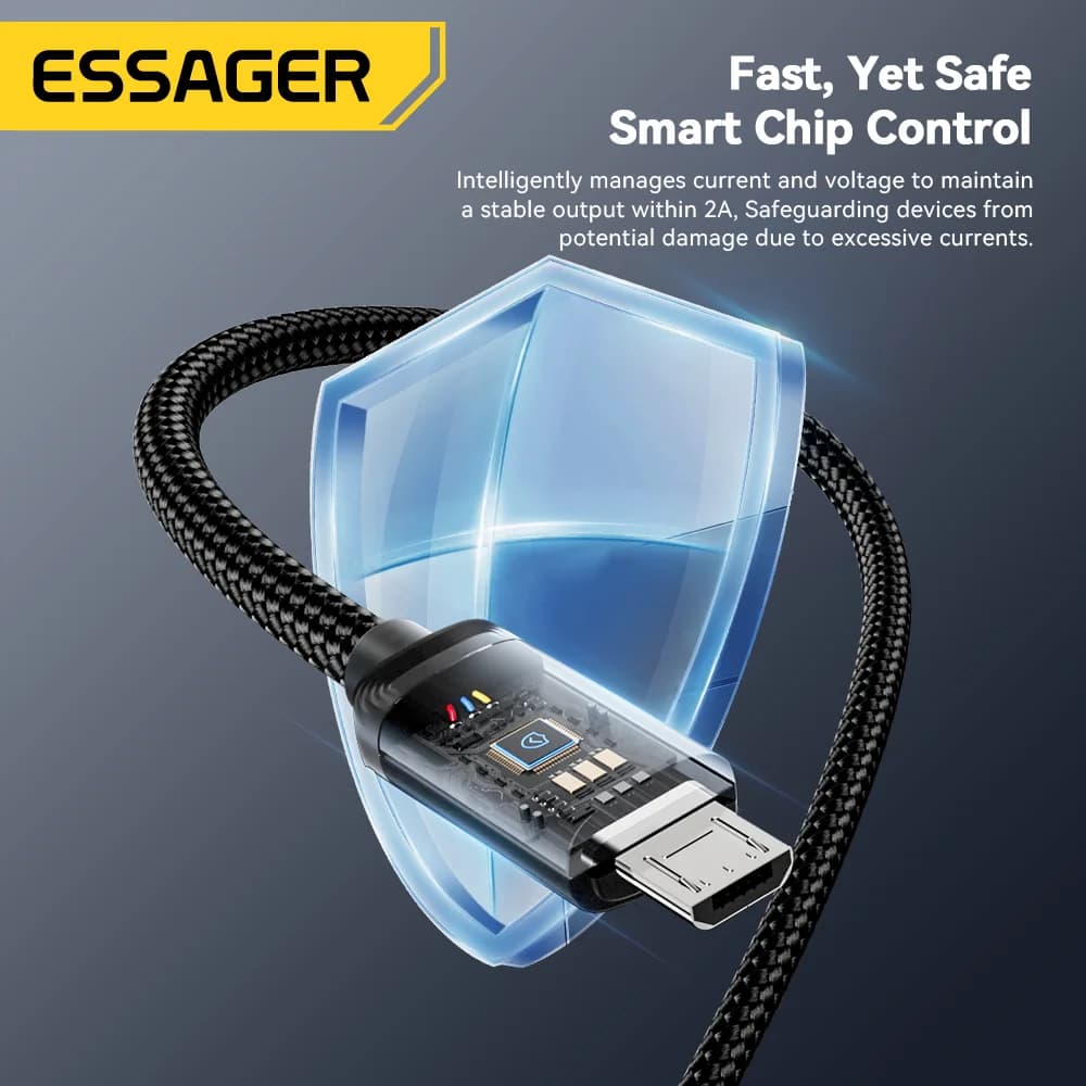 Кабель для швидкої зарядки 2-в-1 USB Type-C та Micro USB