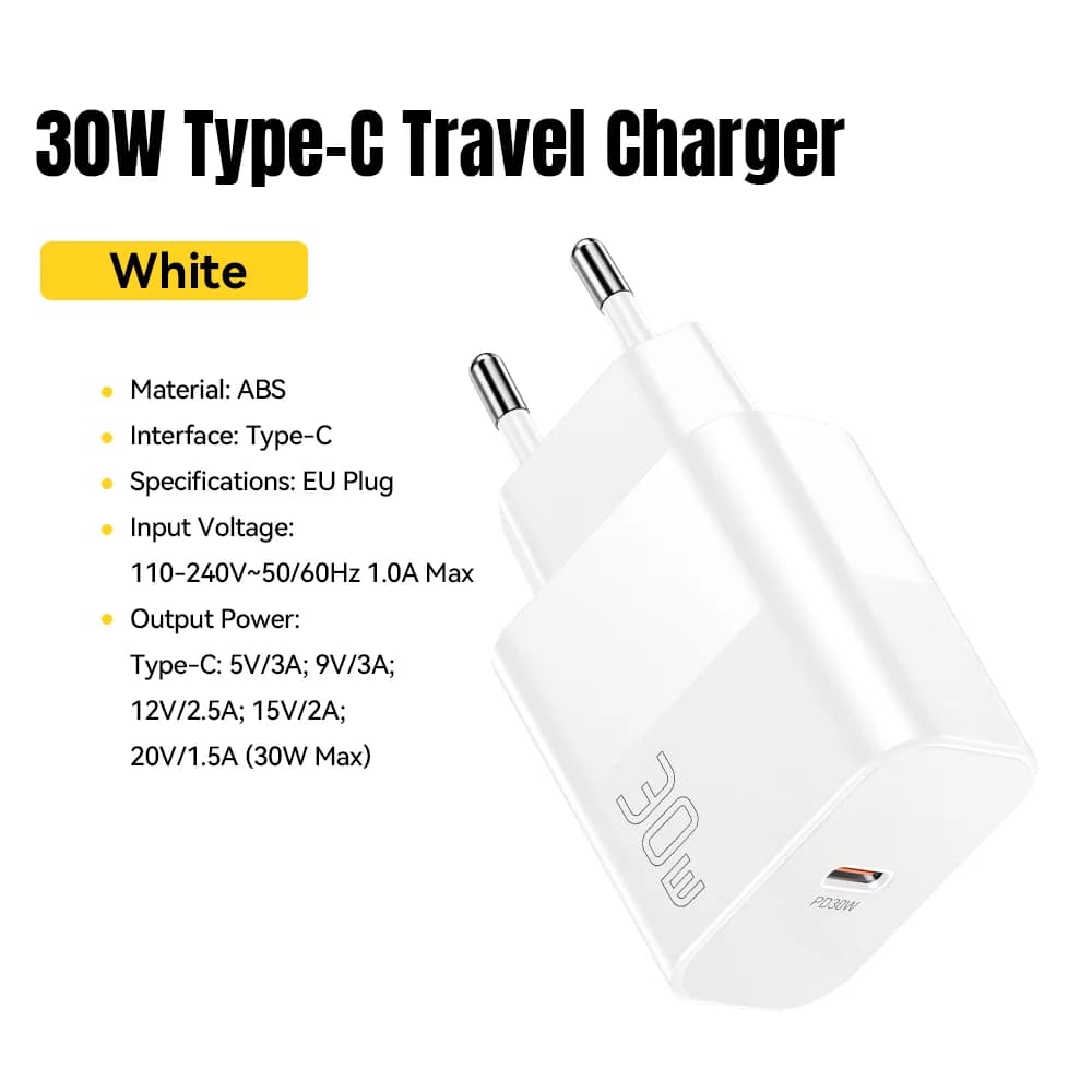 Подорожня зарядка USB-C PD 30W