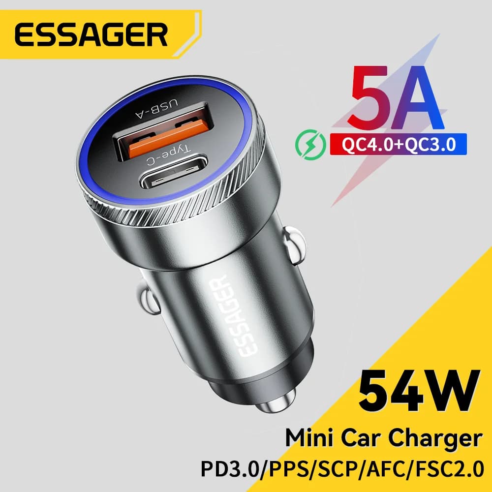 Автомобільний зарядний пристрій USB 54 Вт з PD та QC 3.0