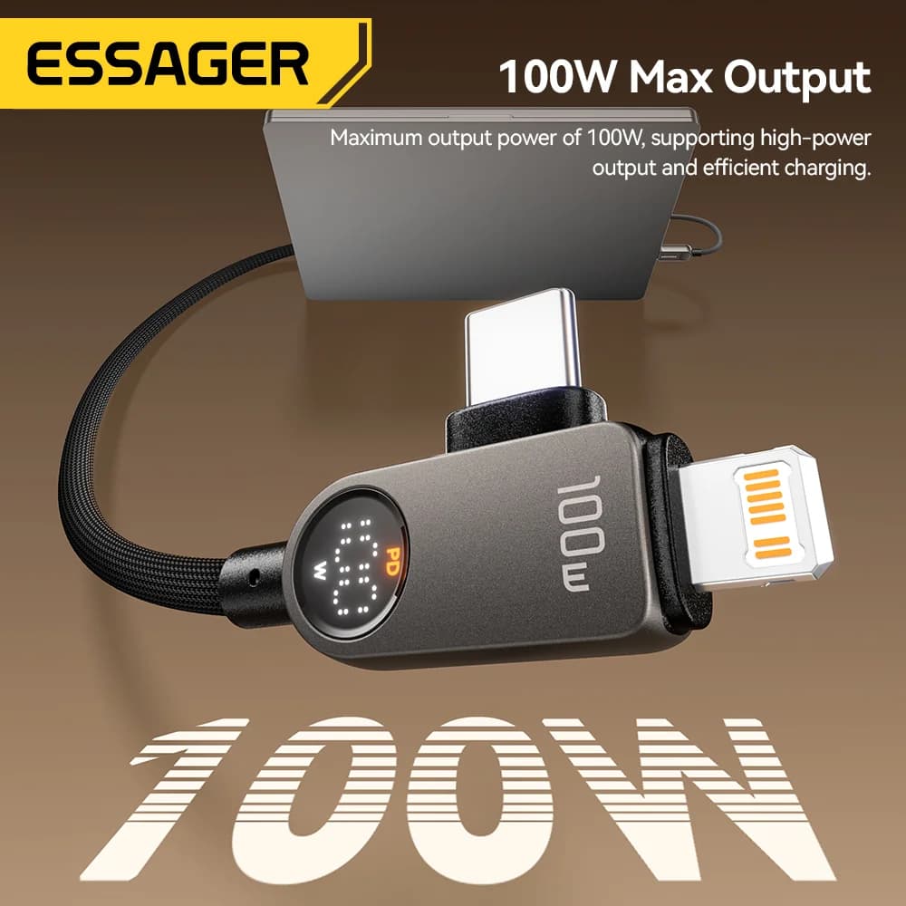 Кабель 2-в-1 USB-C на Lightning, 100 Вт PD