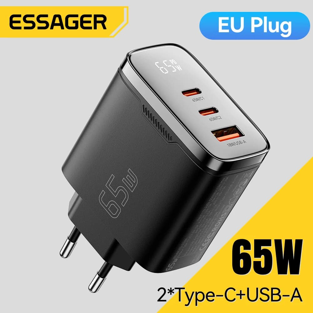 Зарядний пристрій GaN USB-C 65W з цифровим дисплеєм