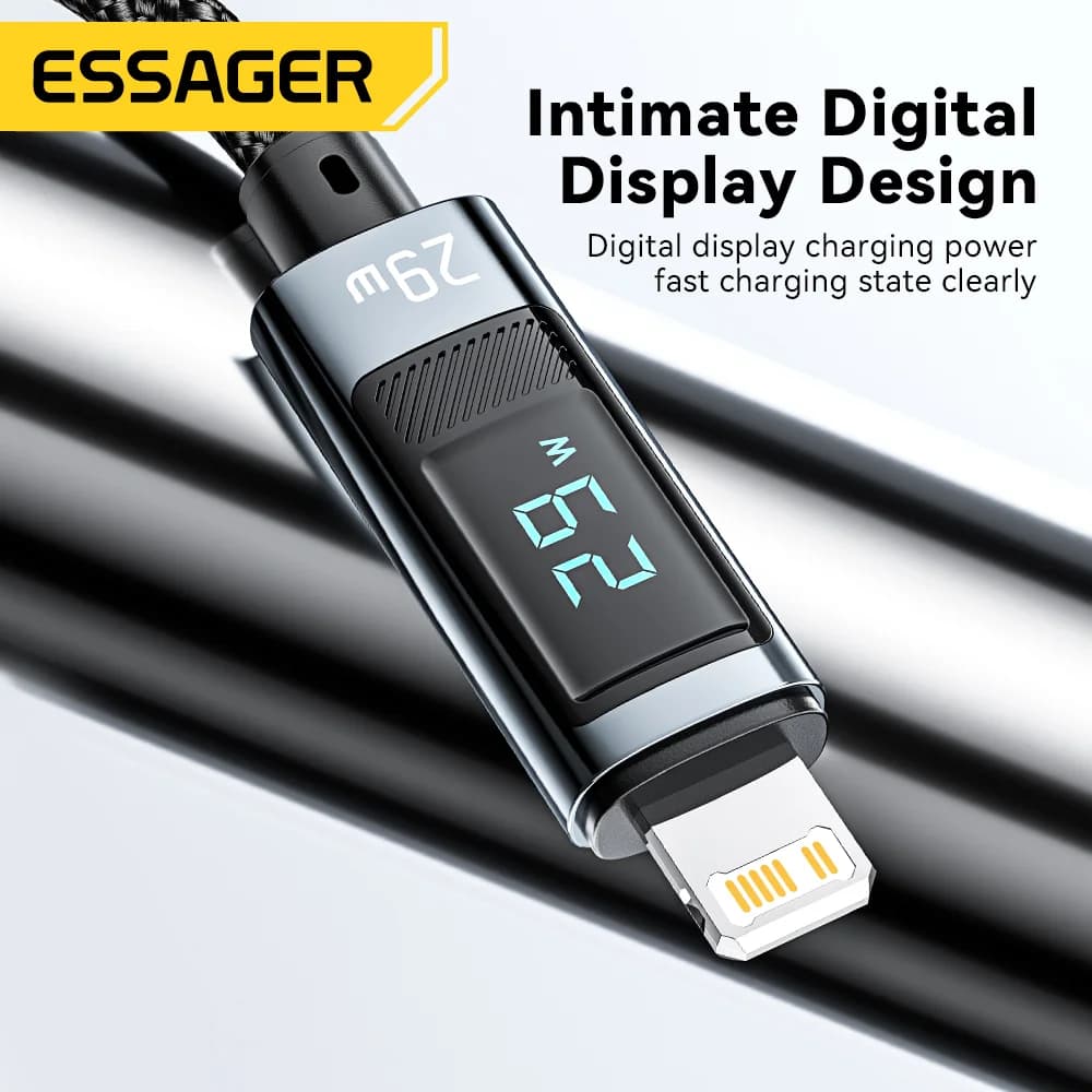 Кабель USB-C на Lightning PD з дисплеєм, швидка зарядка