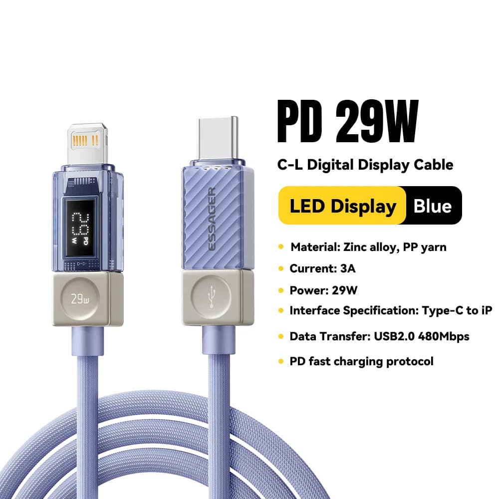 Кабель USB-C на Lightning з цифровим дисплеєм