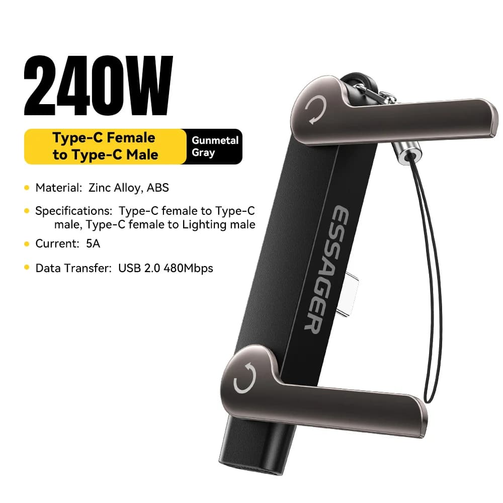 Адаптер USB-C OTG 240W з підставкою