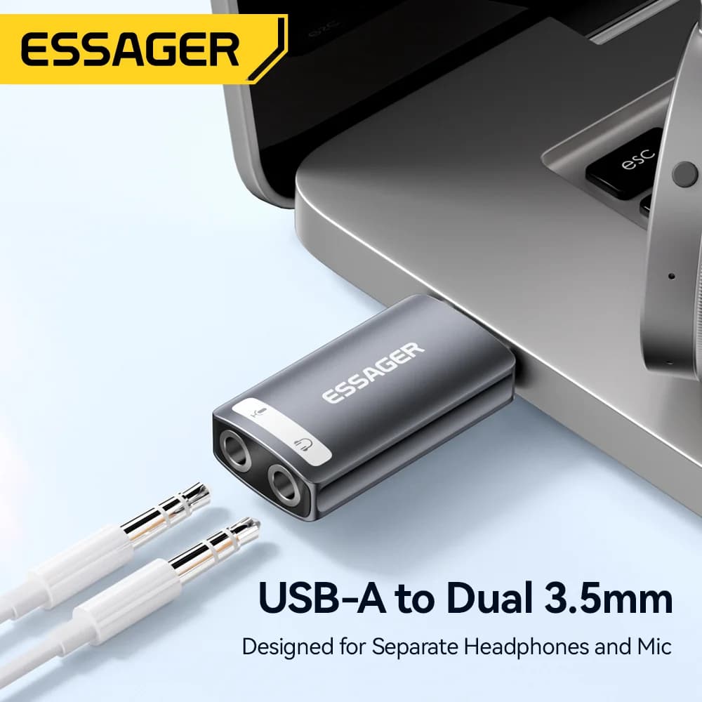 Зовнішня звукова карта USB з адаптером 3.5 мм