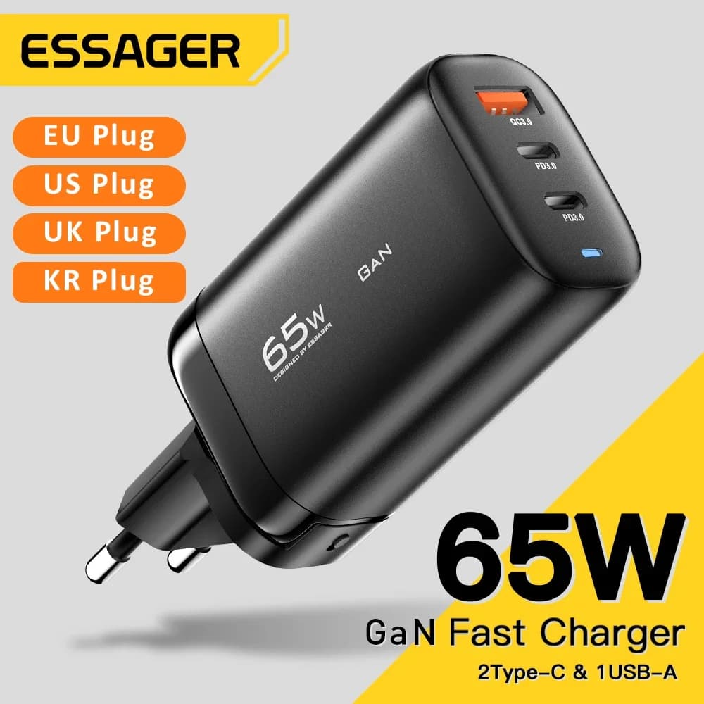 Зарядний пристрій GaN USB-C для ноутбука 65W, PPS