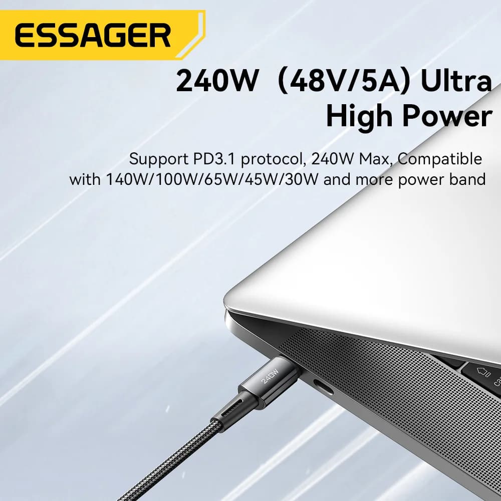 Кабель USB-C для швидкої зарядки 240W, 6A