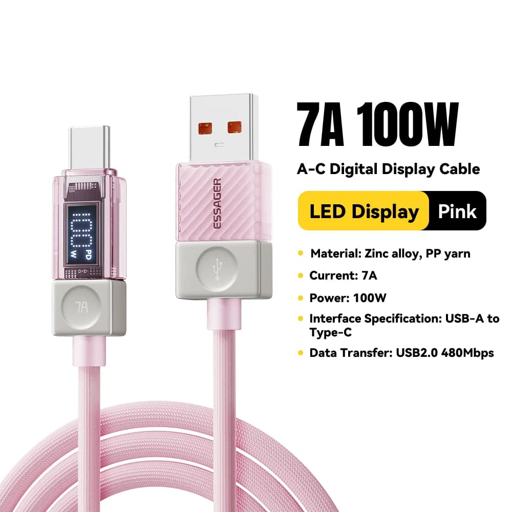 Кабель USB-C 240W з LED дисплеєм та PD 3.1 (100W)
