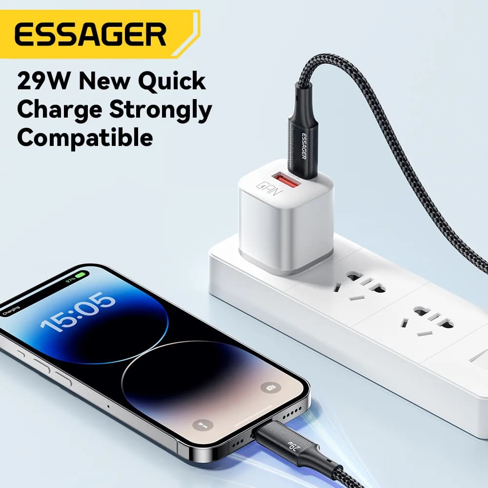 Кабель USB-C на Lightning для швидкої зарядки та передачі даних, 29W