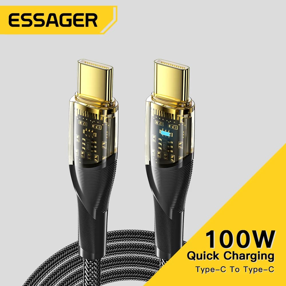 Кабель USB-C на USB-C PD, швидка зарядка 100W