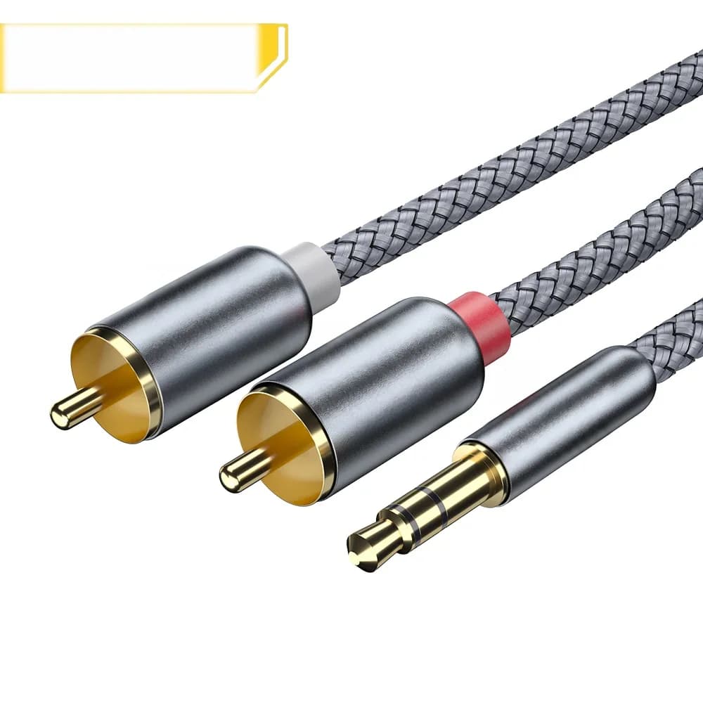 Аудіокабель 3.5mm Jack на два RCA (штекер-штекер)