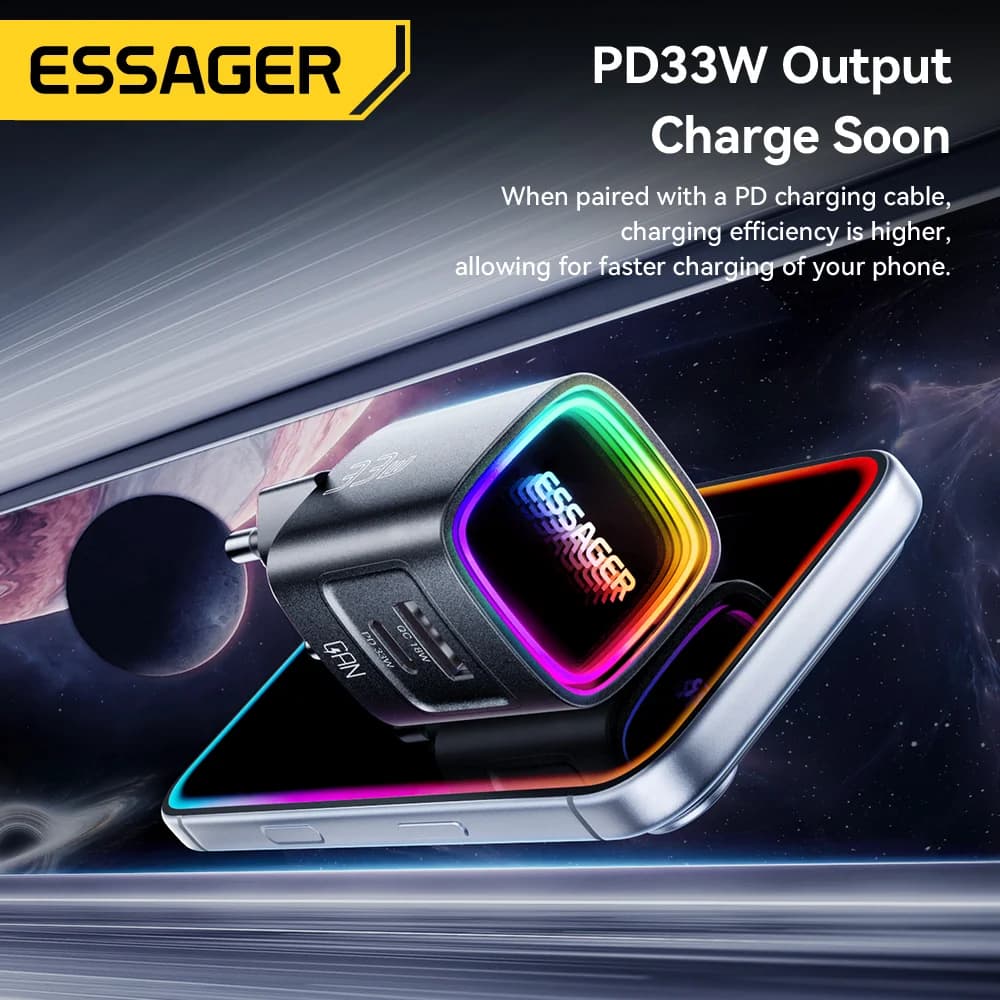 Портативний зарядний пристрій GaN USB-C PD 33W