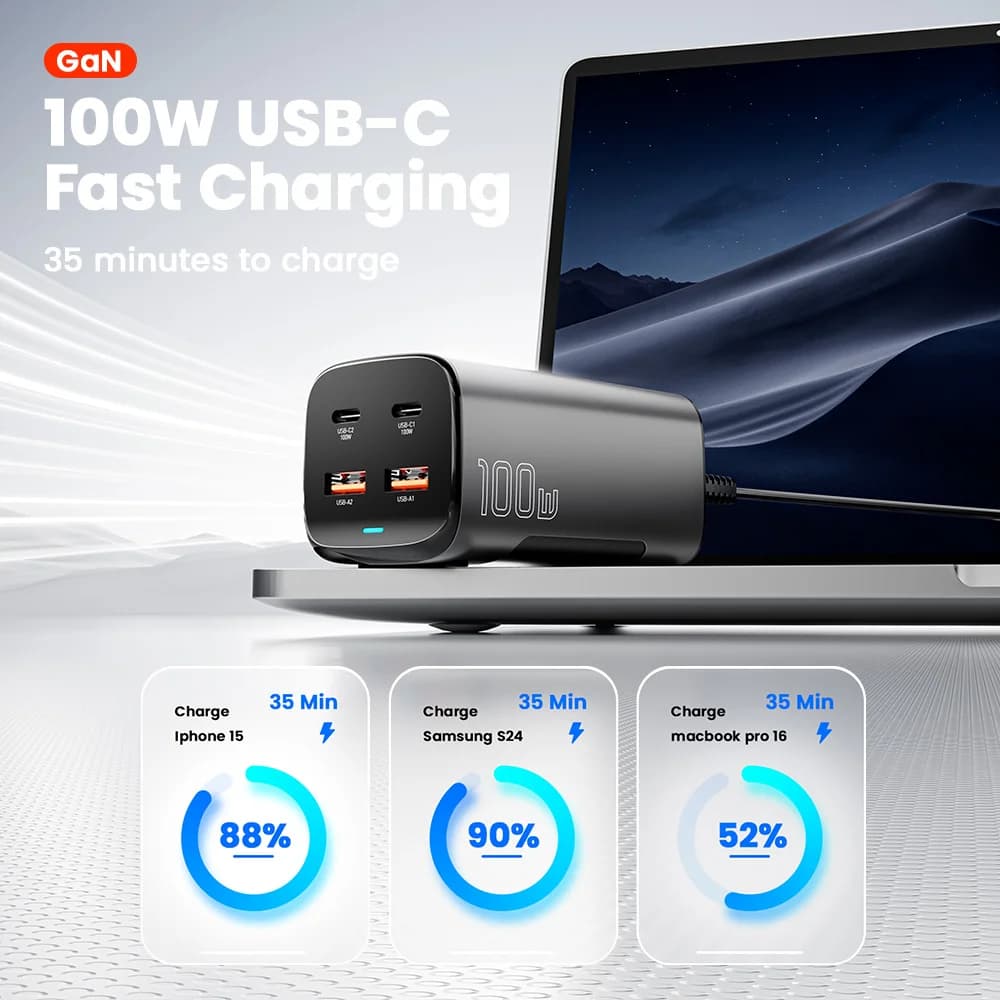 Настільний швидкий зарядний пристрій GaN USB-C 67W