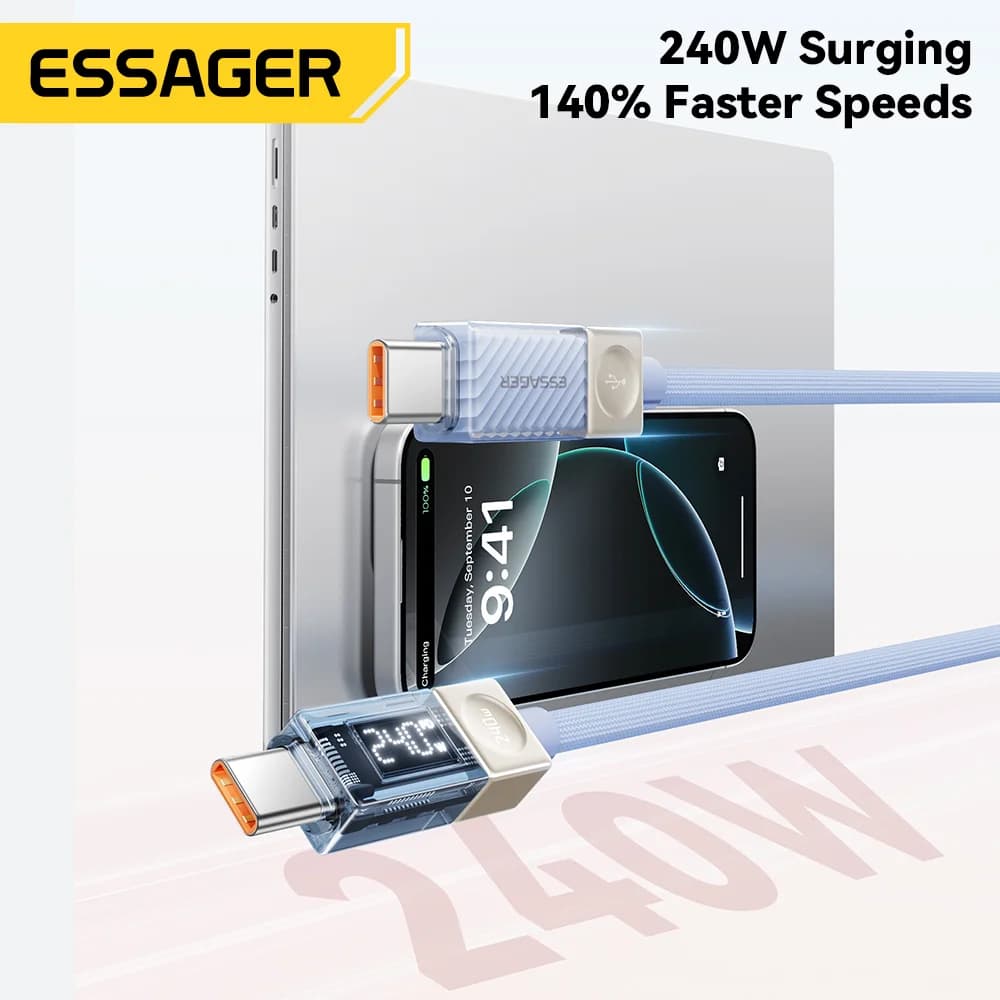 Кабель USB-C 240W з LED дисплеєм та PD 3.1 (100W)