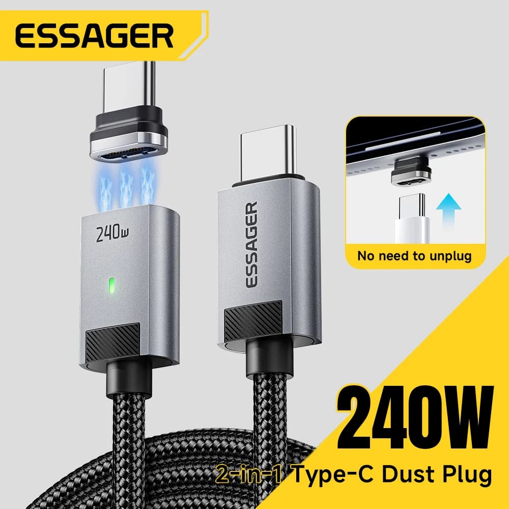 Магнітний кабель для зарядки USB-C to USB-C 240W