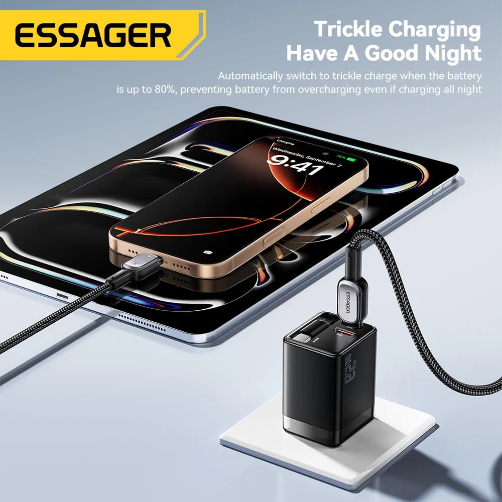 LED кабель USB-C на USB-C, 100W, швидка зарядка PD 5A