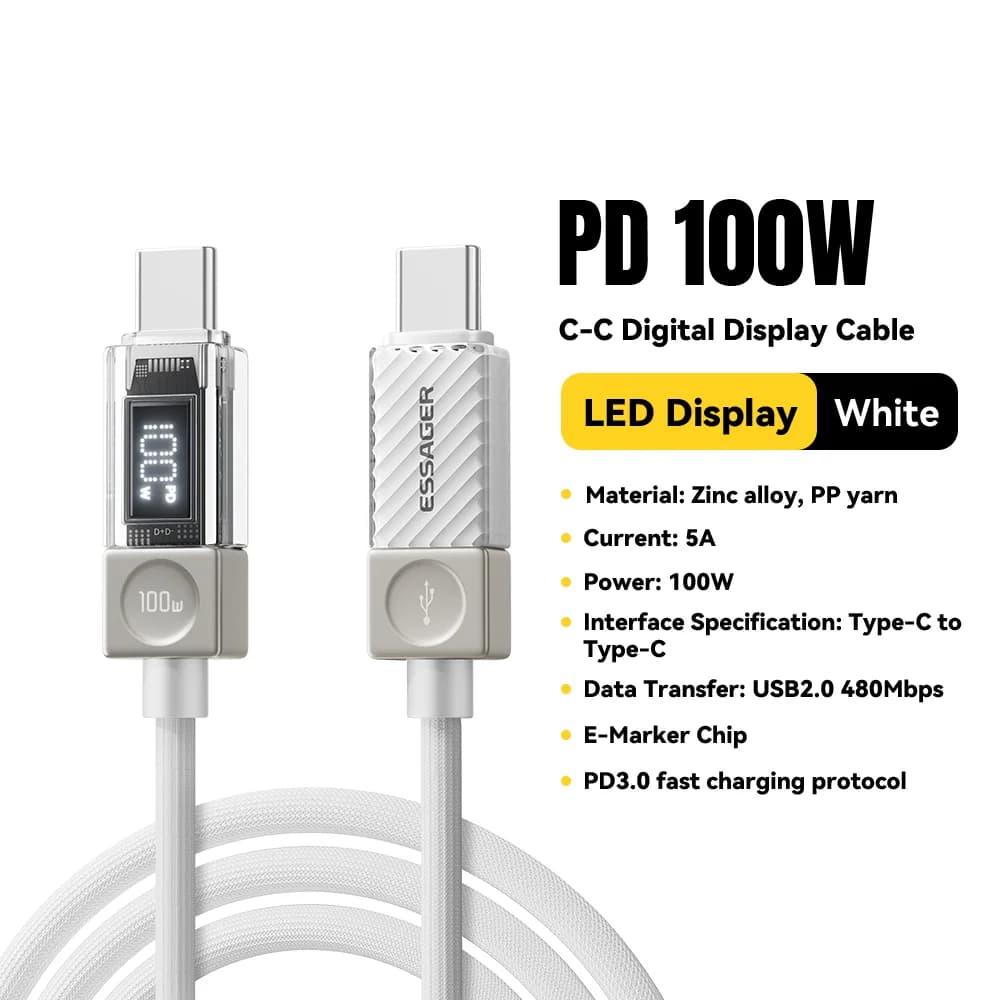 Кабель USB-C 240W з LED дисплеєм та PD 3.1 (100W)