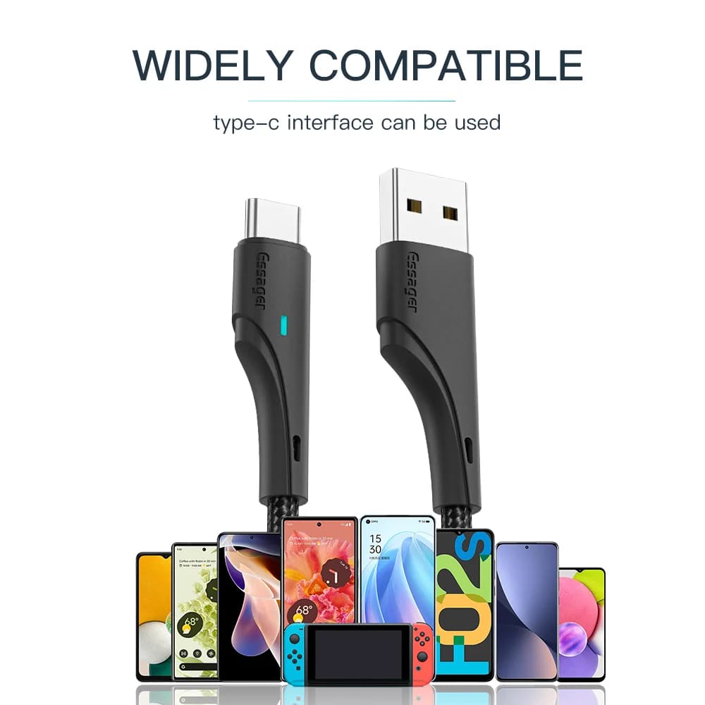Кабель для швидкої зарядки USB-A на USB-C, 3A