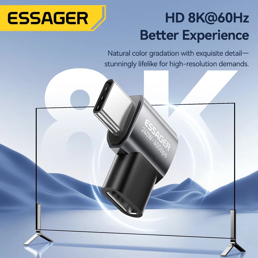 Адаптер OTG для передачі даних USB4.0 240W 90° 8K