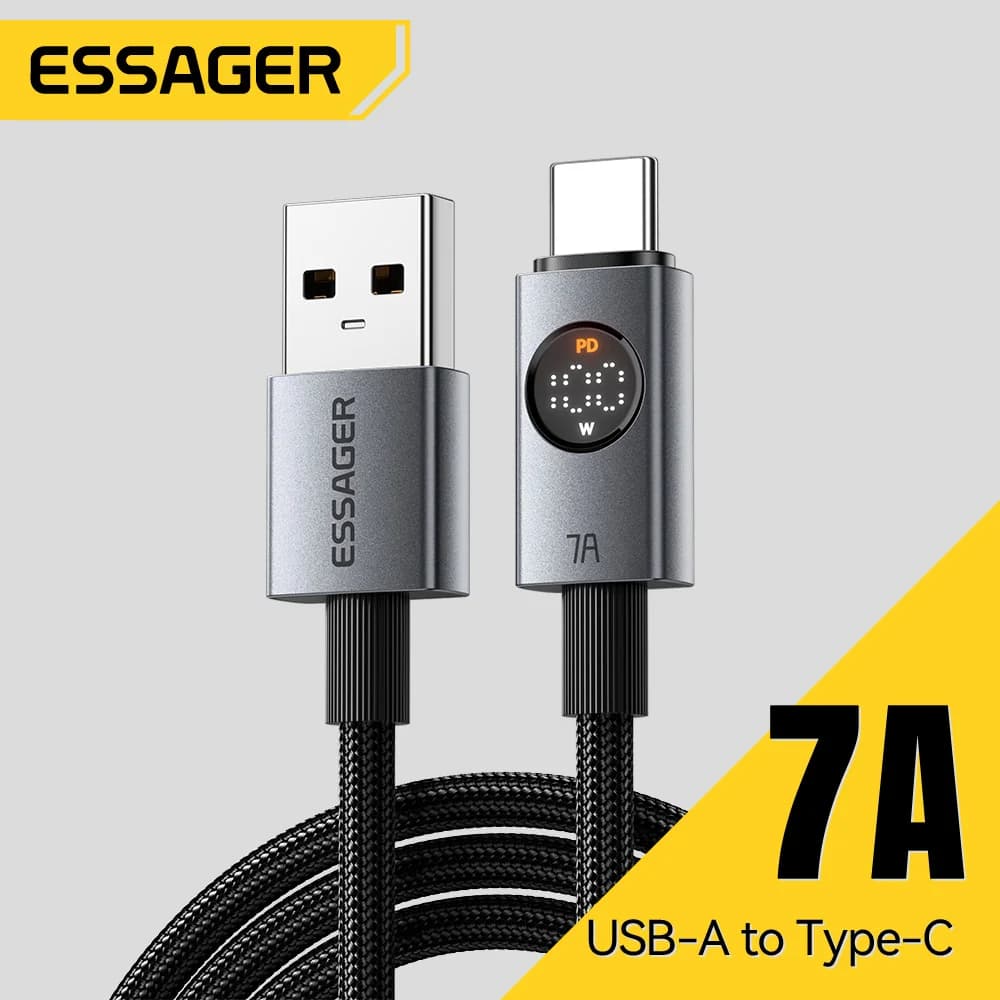 Кабель USB-C 7A 100W з цифровим дисплеєм