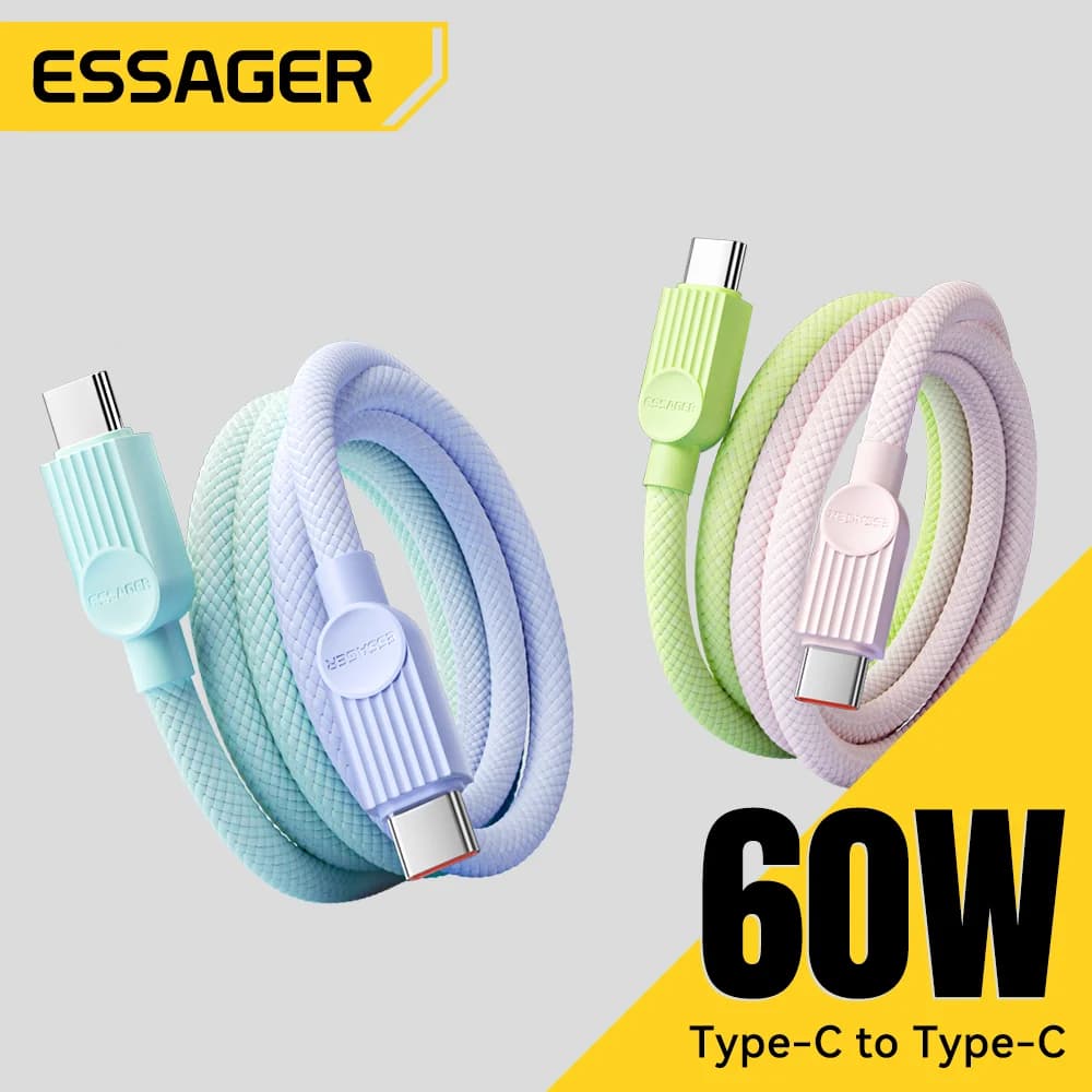 Швидкий зарядний кабель USB-C to USB-C 60W (кольоровий)
