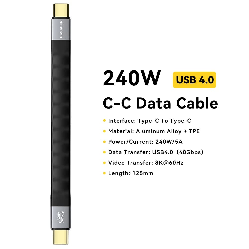 Кабель USB 4.0 Type-C, 240W PD, відео 8K