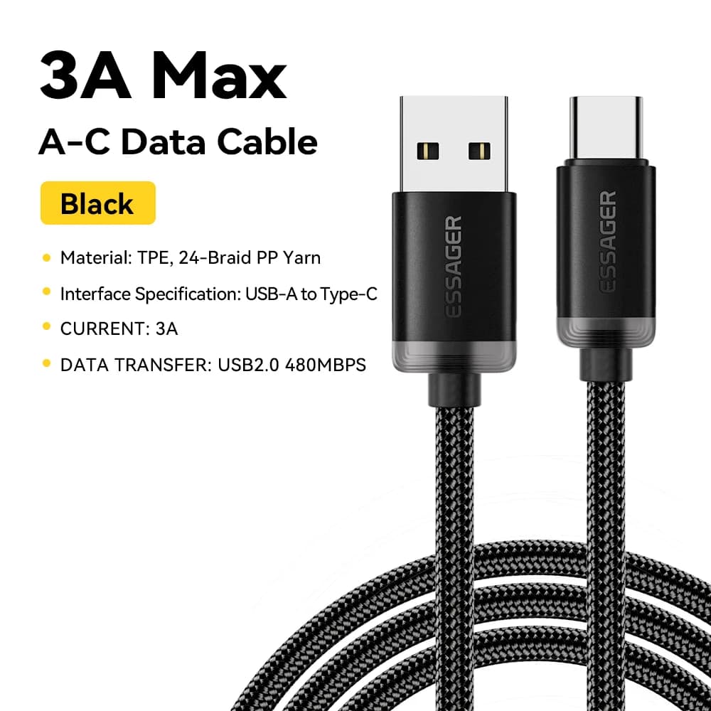 Кабель USB-A на USB-C для швидкої зарядки, 3A