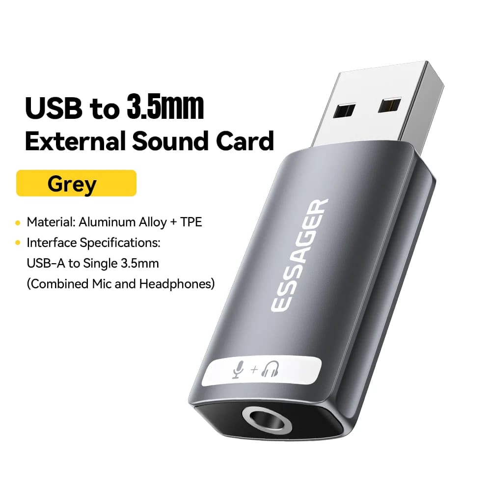 Зовнішня звукова карта USB з адаптером 3.5 мм