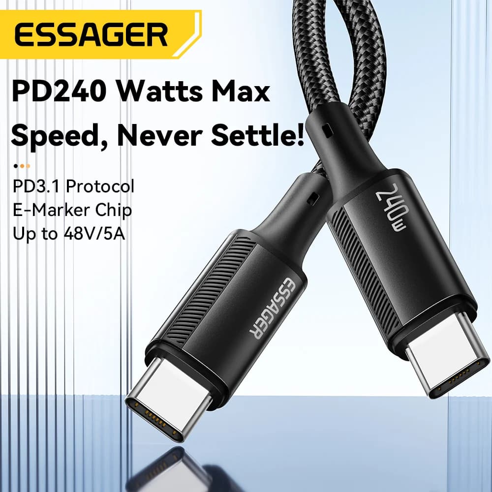 Кабель USB-C на USB-C 240W PD 3.1 для надшвидкої зарядки