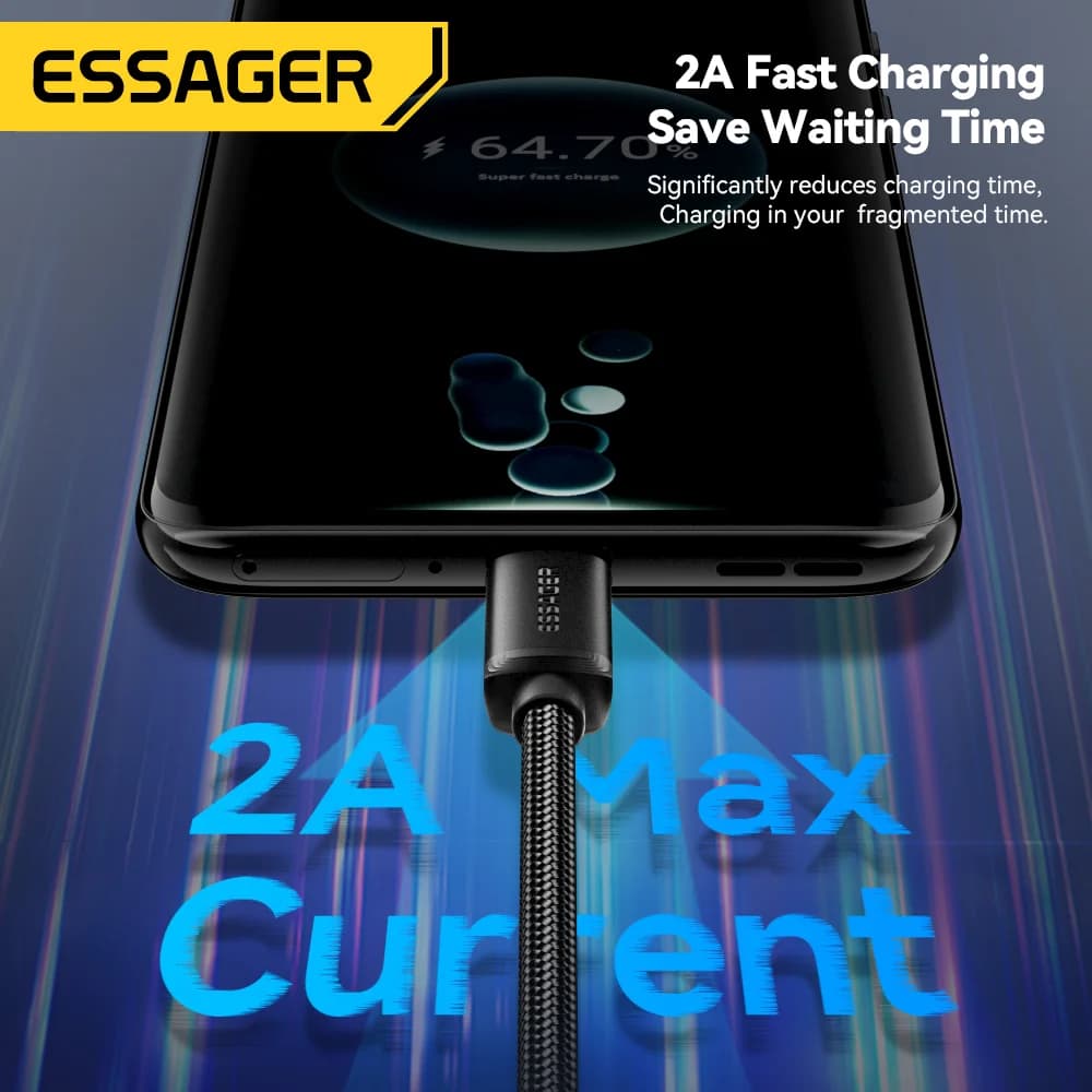 Кабель для швидкої зарядки 2-в-1 USB Type-C та Micro USB