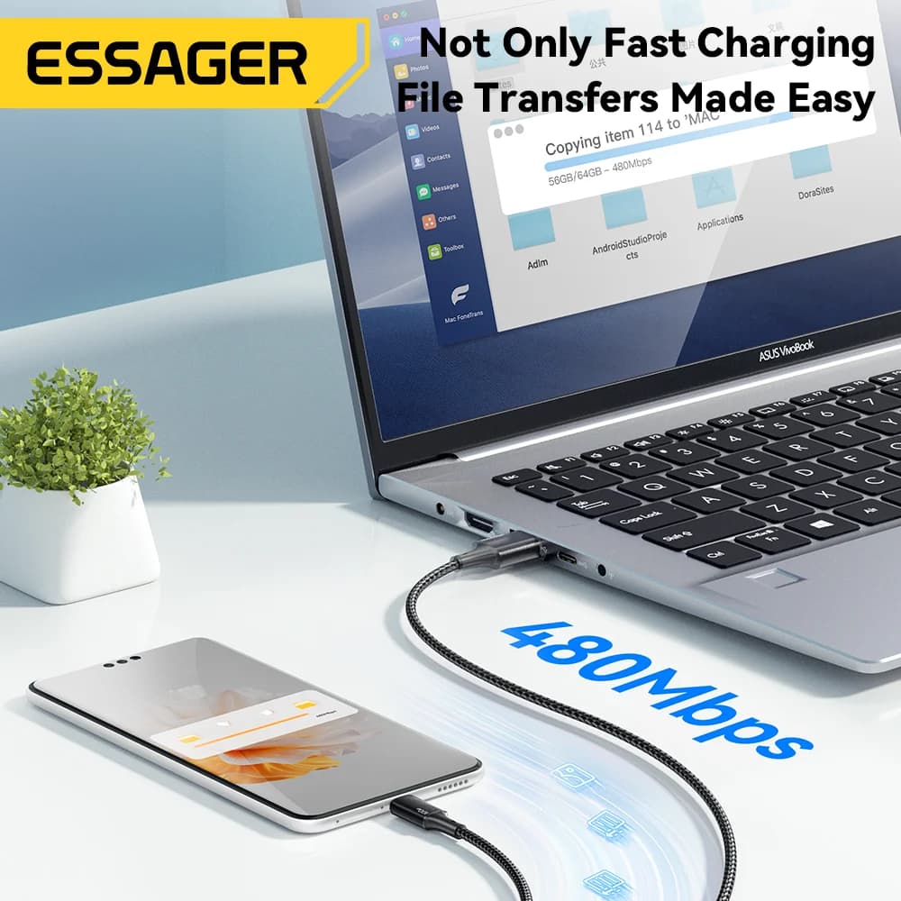 Кабель для зарядки USB-C to Lightning 100W 3-в-1