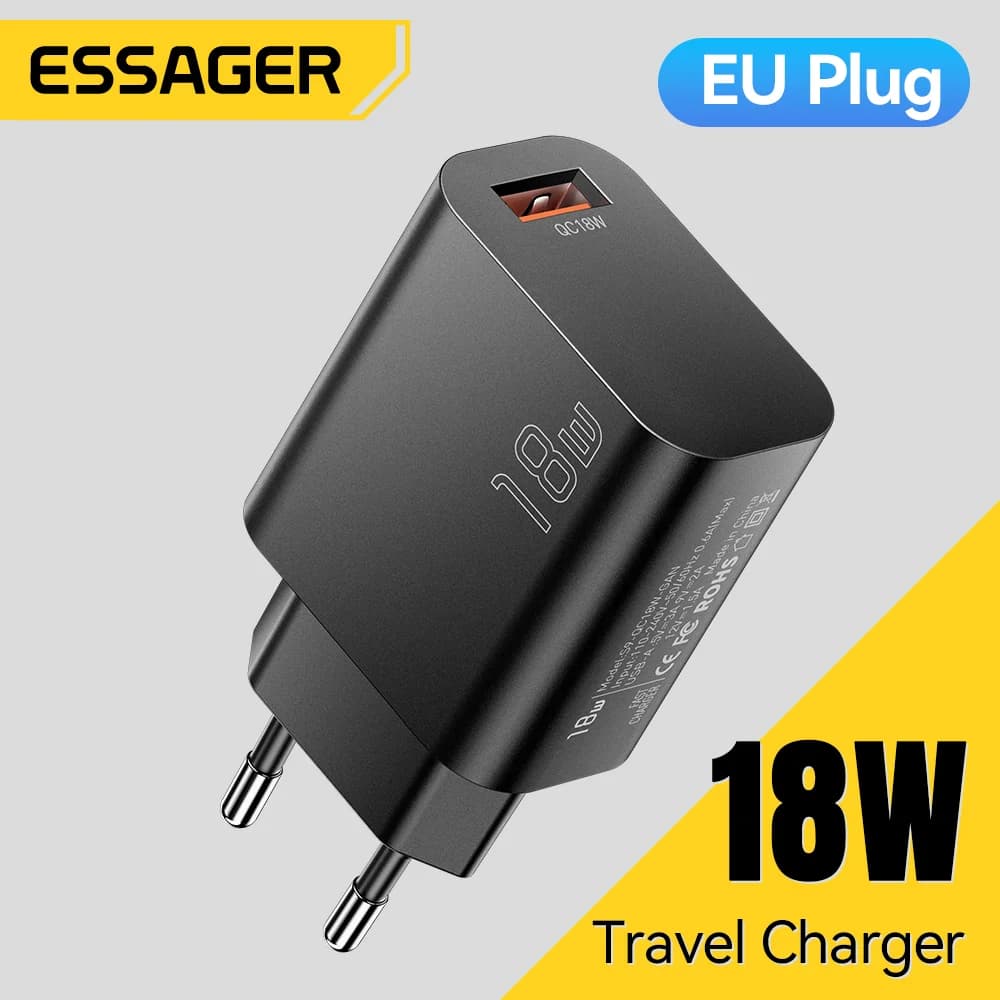 Мережевий зарядний пристрій 18W USB-A QC 3.0 (швидка зарядка)
