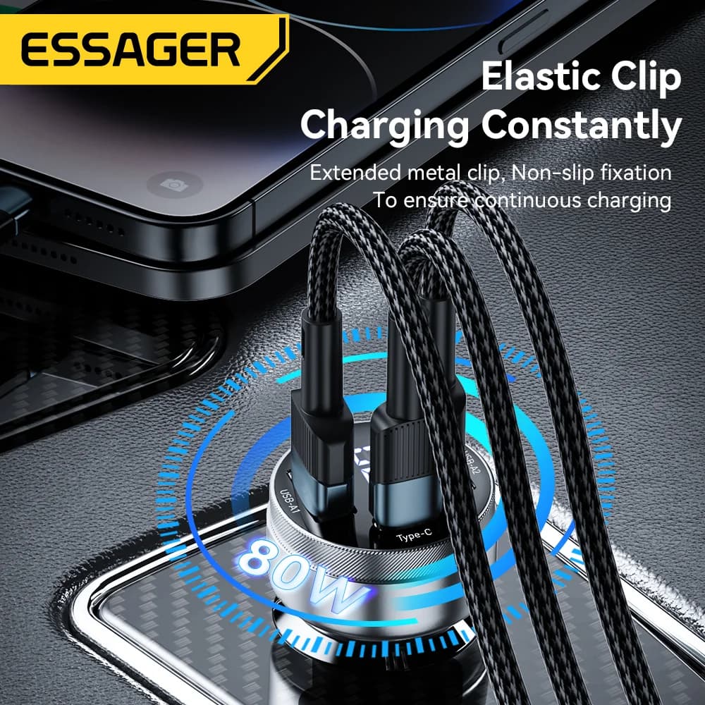 Автомобільний зарядний пристрій 80W Dual USB-C PD