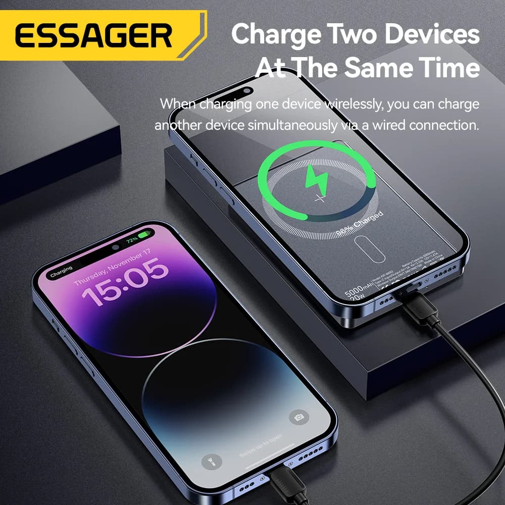 Магнітний бездротовий павербанк 5000mAh, 20W