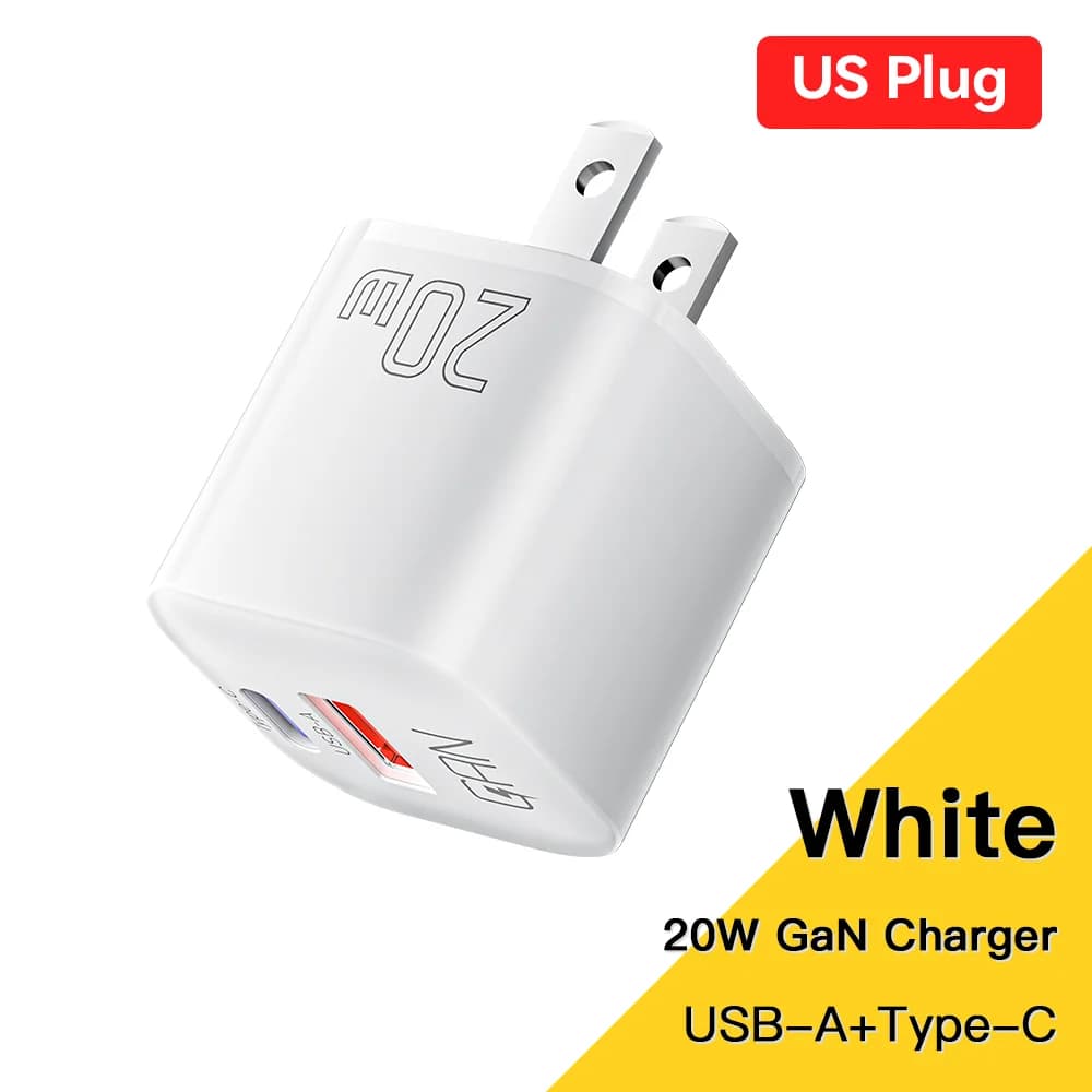 Сітковий зарядний пристрій GaN USB-C PD, 20W