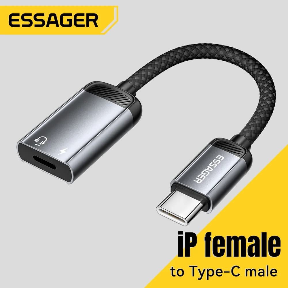 Адаптер OTG USB-C (мама) на Lightning (тато) для аудіо