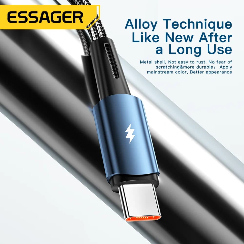 Кабель для швидкої зарядки USB-C, 120W, 6A
