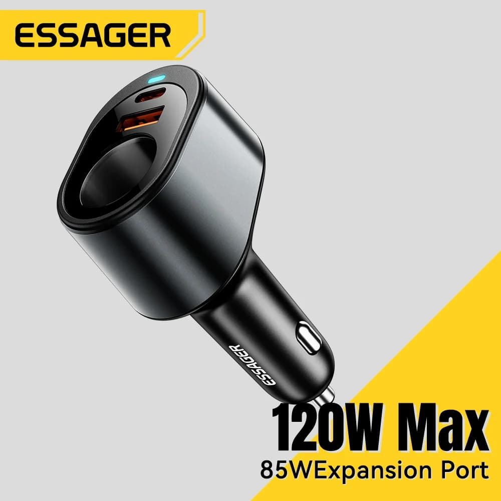 Автомобільна зарядка USB-C 120W з портом прикурювача