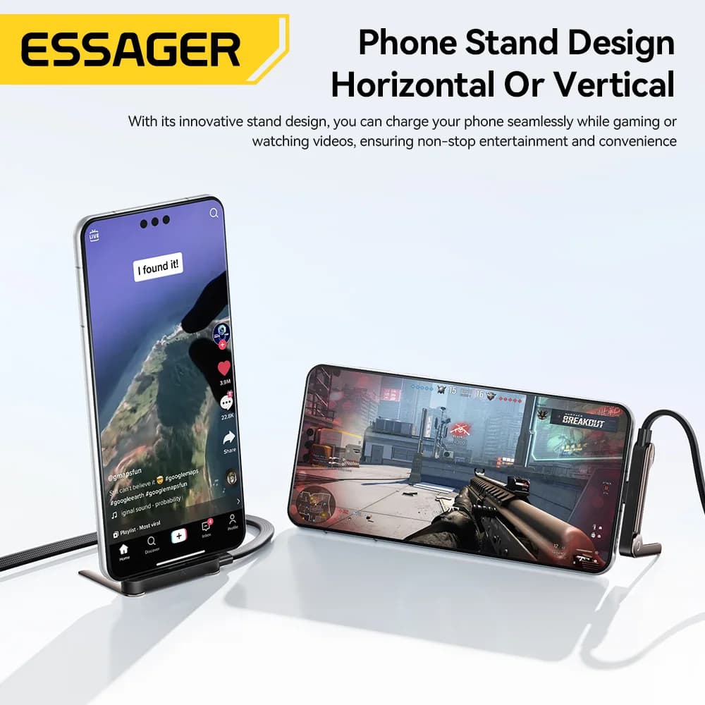 Складний кабель USB Type-C 100W з тримачем для телефону