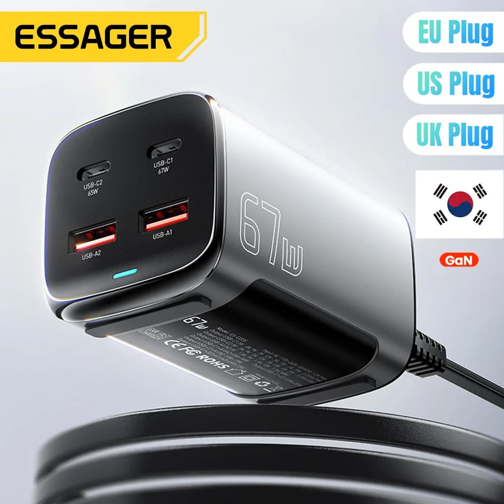Настільний швидкий зарядний пристрій GaN USB-C 67W