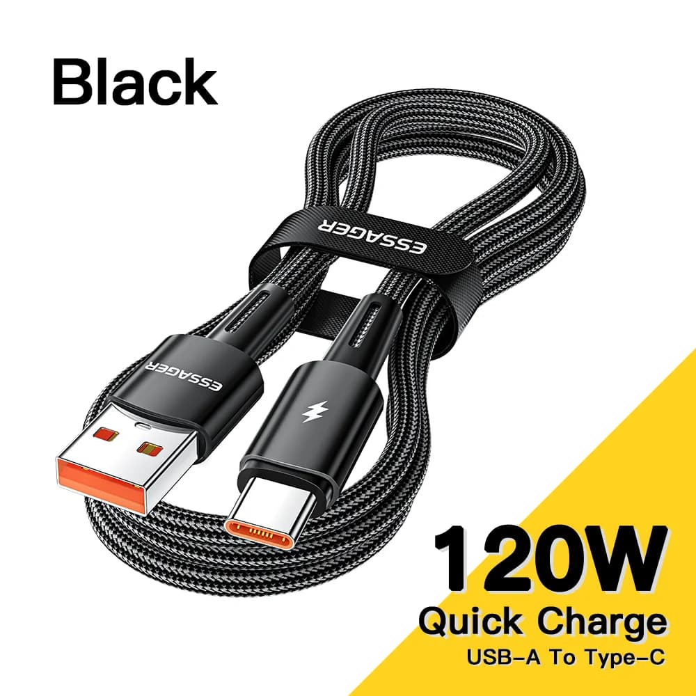 Кабель для швидкої зарядки USB-C, 120W, 6A