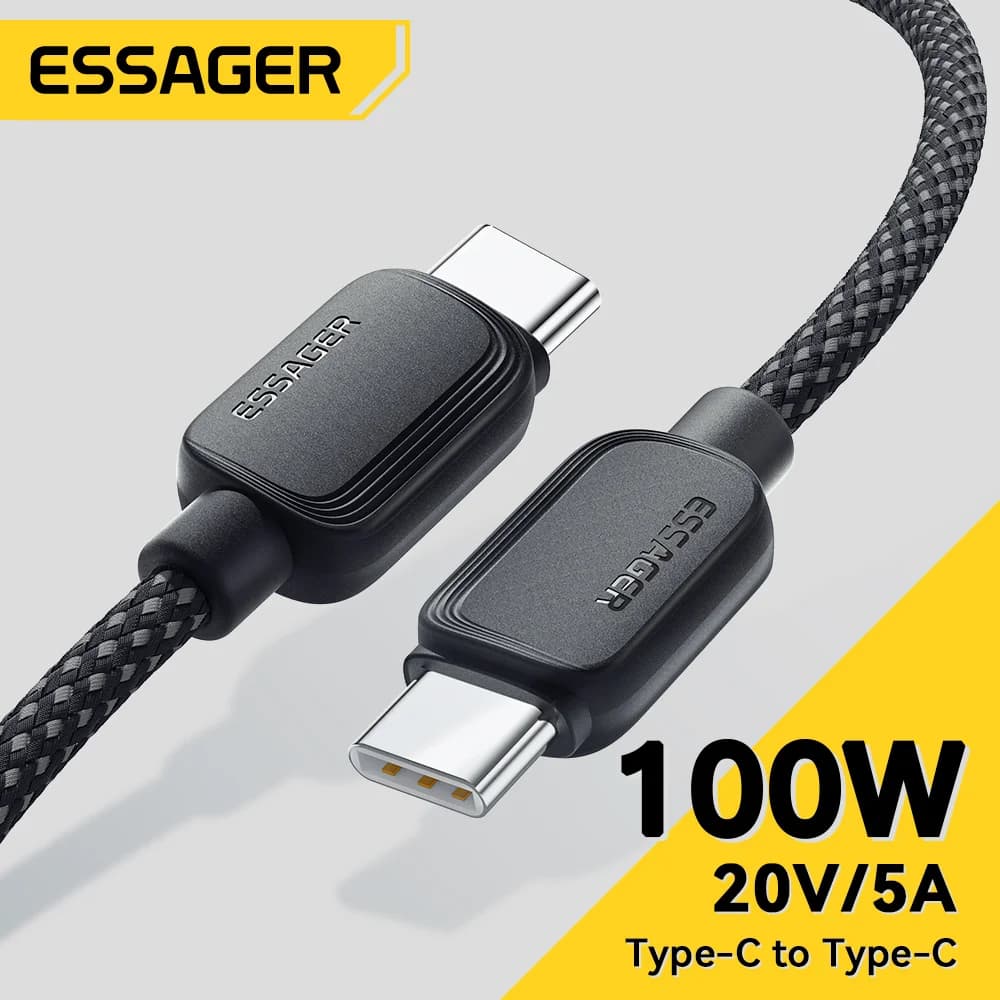 Кабель USB-C на USB-C 100W, швидка зарядка PD 5A