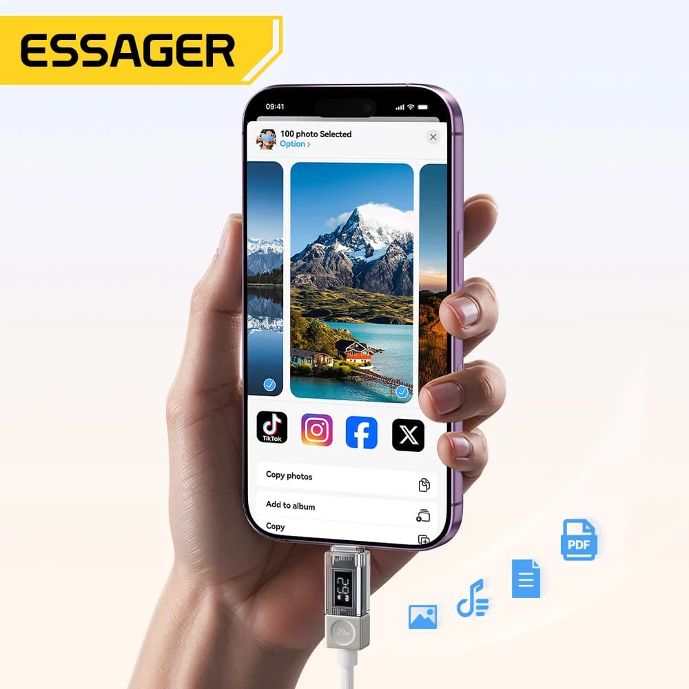 Кабель USB-C на Lightning з цифровим дисплеєм