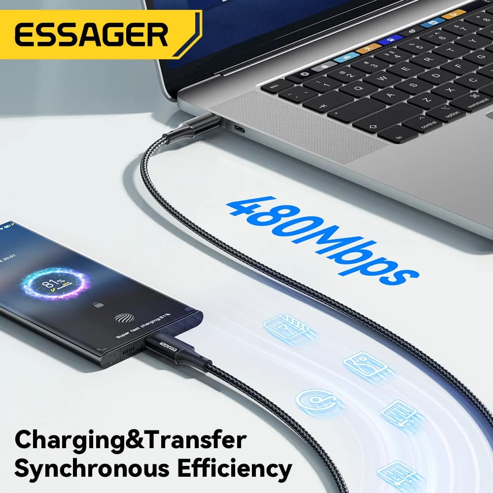 Кабель USB-C на USB-C з швидкою зарядкою PD 100W