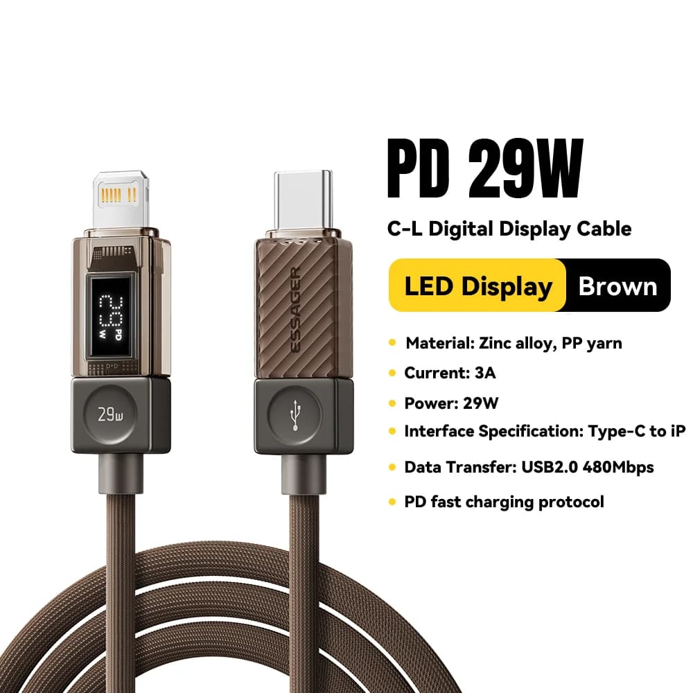 Кабель USB-C на Lightning з цифровим дисплеєм